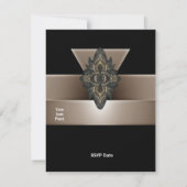 Uitnodiging voor alle gelegenheden Zwarte Gold Bie (Achterkant)