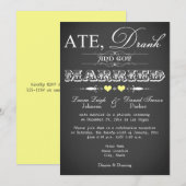 Uitnodiging voor alleen het huwelijksfeest in krij (Voorkant / Achterkant)