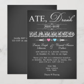 Uitnodiging voor alleen het huwelijksfeest in krij (Voorkant / Achterkant)