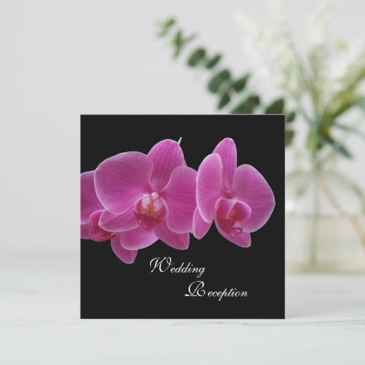 Uitnodiging voor alleen trouwreceptie -- Orchideeë (Staand voorkant)