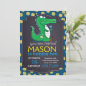 Uitnodiging voor Alligator Polka Dot (Staand voorkant)