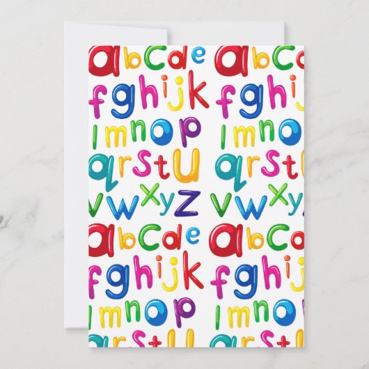 Uitnodiging voor alphabet-verjaardag (Achterkant)