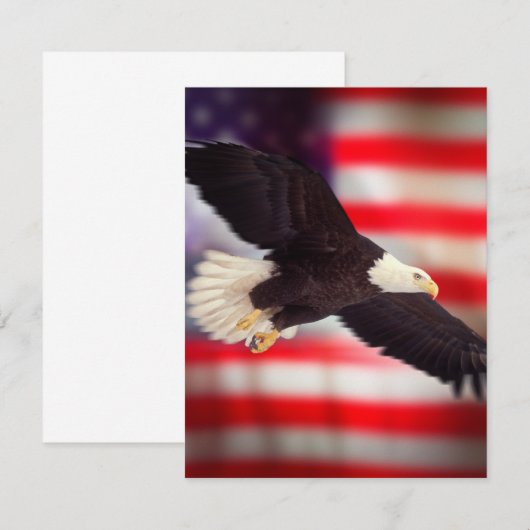 Uitnodiging voor American Flag & Eagle (Voorkant / Achterkant)