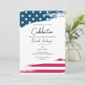 Uitnodiging voor American Flag Graduation Party (Staand voorkant)