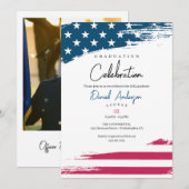 Uitnodiging voor American Flag Graduation Party (Voorkant / Achterkant)