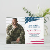 Uitnodiging voor American Flag Retirement Party (Staand voorkant)
