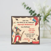 Uitnodiging voor American Indian Girl Birthday Par (Staand voorkant)