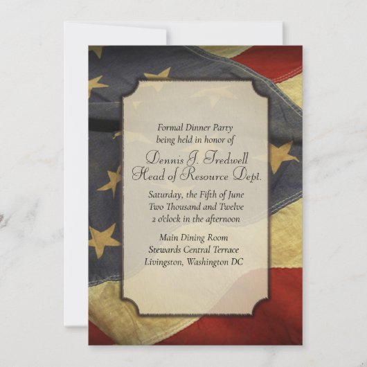 Uitnodiging voor Amerikaanse vlag Dinner Party (Voorkant)