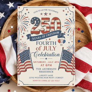Uitnodiging voor Amerika's 250-jarig jubileumfeest
