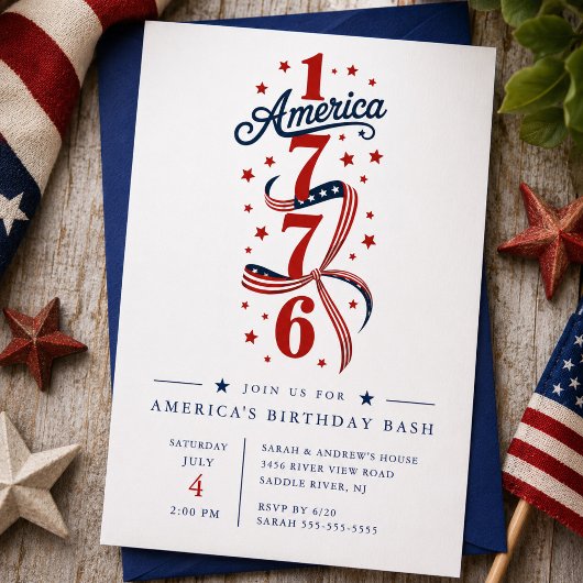 Uitnodiging voor Amerika's verjaardagsfeest 1776