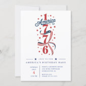 Uitnodiging voor Amerika's verjaardagsfeest 1776 (Voorkant)