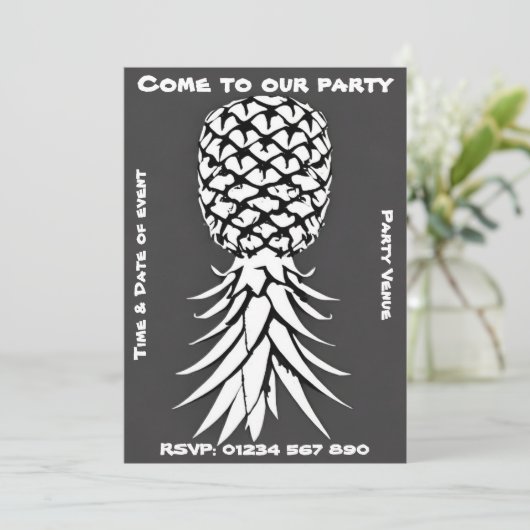 uitnodiging voor ananas (Staand voorkant)