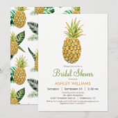 Uitnodiging voor ananas bruidsdouche (Voorkant / Achterkant)