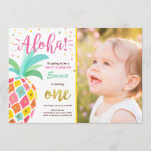 Uitnodiging voor ananas verjaardag Tropical Luau H