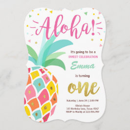 Uitnodiging voor ananas verjaardag Tropical Luau H