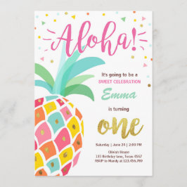 Uitnodiging voor ananas verjaardag Tropical Luau H