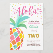 Uitnodiging voor ananas verjaardag Tropical Luau H