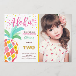 Uitnodiging voor ananas verjaardag Tropical Luau H