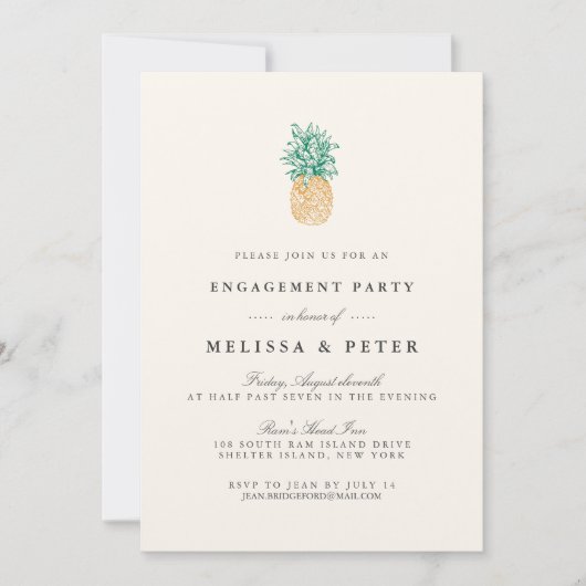  uitnodiging voor ananassenpartij (Voorkant)