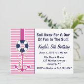 Uitnodiging voor Anchor Girl (Staand voorkant)