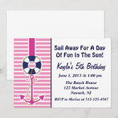 Uitnodiging voor Anchor Girl (Voorkant / Achterkant)