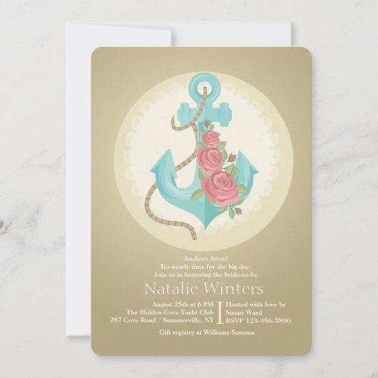 Uitnodiging voor anker en Rozen (Voorkant)