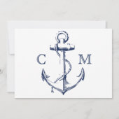 Uitnodiging voor ankerweddenschappen met een witte (Achterkant)