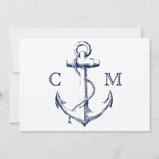 Uitnodiging voor ankerweddenschappen met een witte (Achterkant)