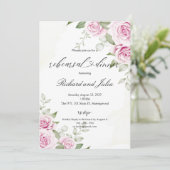 Uitnodiging voor ANNA Rehearsal Dinner / Zachte Ro (Staand voorkant)