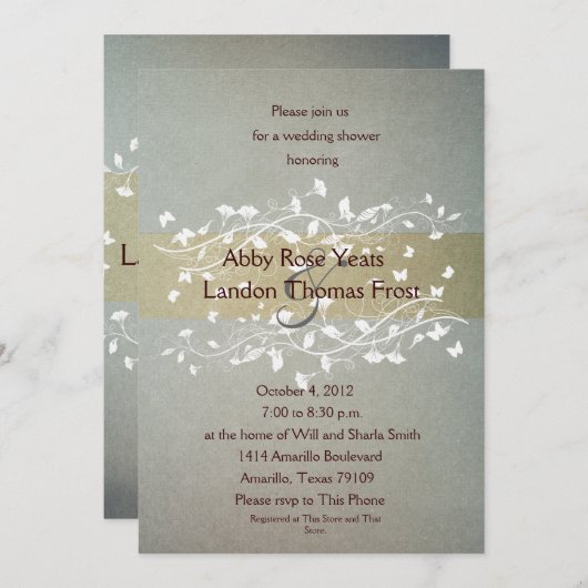 Uitnodiging voor Antiek bruiloft (Voorkant / Achterkant)