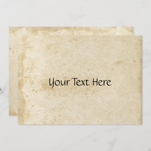 uitnodiging voor Antiek gekleurd papier (Voorkant / Achterkant)