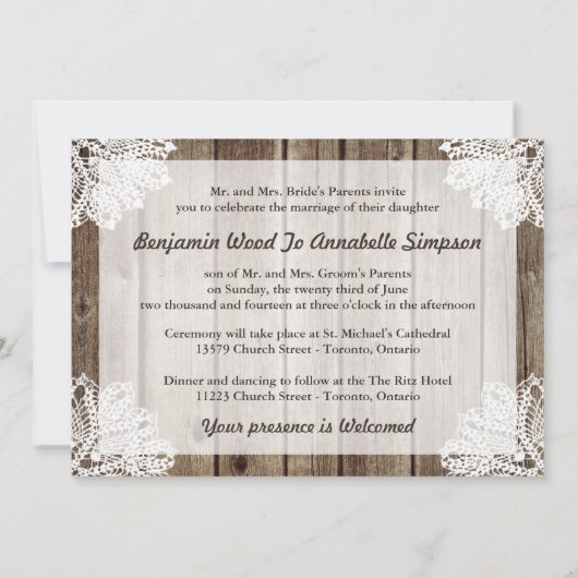 Uitnodiging voor Antiek houtwacht in Rustisch land (Achterkant)