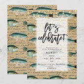 uitnodiging voor antiek visteverjaardag (Voorkant / Achterkant)