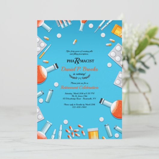 Uitnodiging voor apotheker (Staand voorkant)