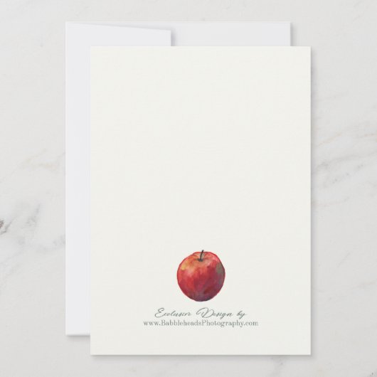 Uitnodiging voor Apple Orchard Baby Shower (Achterkant)