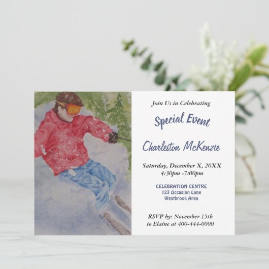 UITNODIGING VOOR APRES SKI FEESTJE (Staand voorkant)