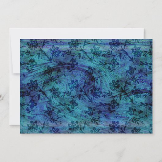 uitnodiging voor Aqua Blue Wedding (Achterkant)