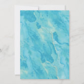 Uitnodiging voor Aqua Waterverf Baby shower (Achterkant)