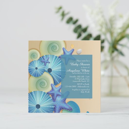 uitnodiging voor aquamarijnleven (Staand voorkant)