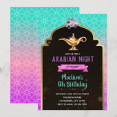 Uitnodiging voor Arabische magische lamp (Voorkant / Achterkant)