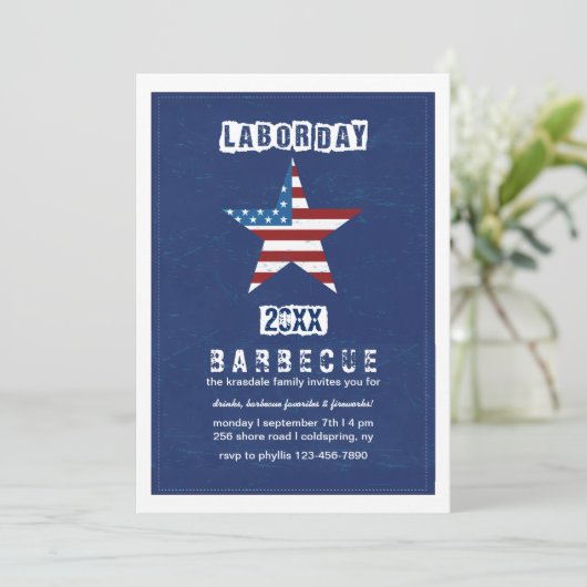 Uitnodiging voor arbeidsdagkleuren (Staand voorkant)