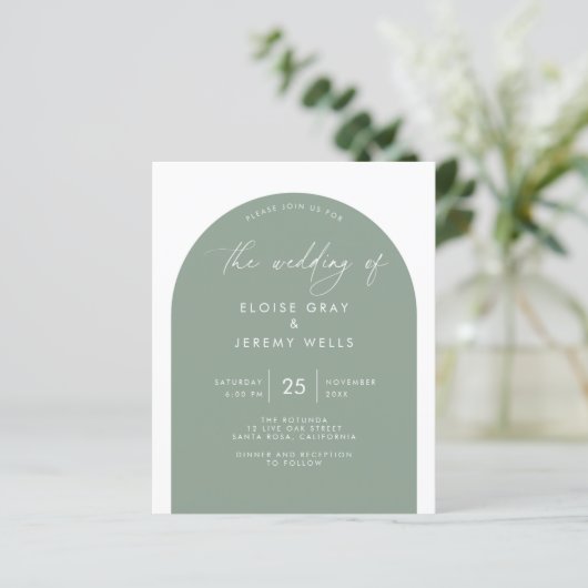 Uitnodiging voor Arch Wedding (Staand voorkant)