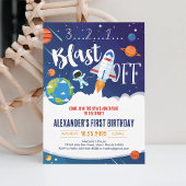 Uitnodiging voor astronaut raket ruimteschip feest