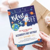 Uitnodiging voor astronaut raket ruimteschip feest