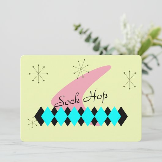 Uitnodiging voor atoomtijdperk (Staand voorkant)