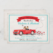 Uitnodiging voor auto-ontvangst na bruiloftsbrunch (Voorkant / Achterkant)