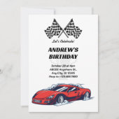 Uitnodiging voor autoraces (Voorkant)