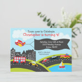 Uitnodiging voor auto's en vrachtwagens van Birthd (Staand voorkant)