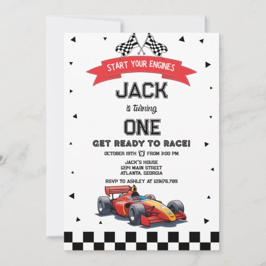 Uitnodiging voor autoverjaardag (Voorkant)