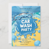 Uitnodiging voor autowasfeest – Schuimfeest (Voorkant)
